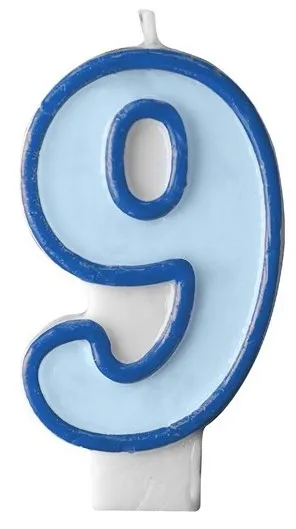 9 ° compleanno candela pastello blu