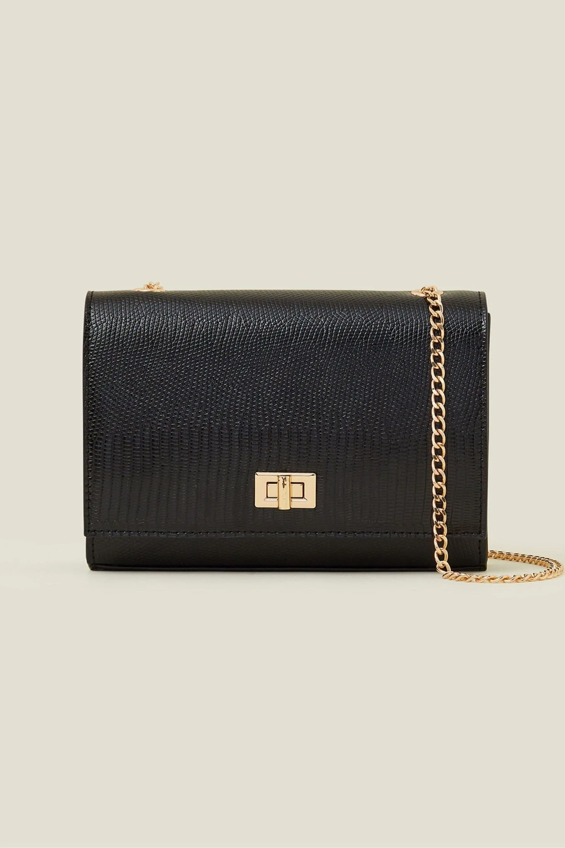 Accessorize - Borsa da spalla con chiusura a catena e incrocio