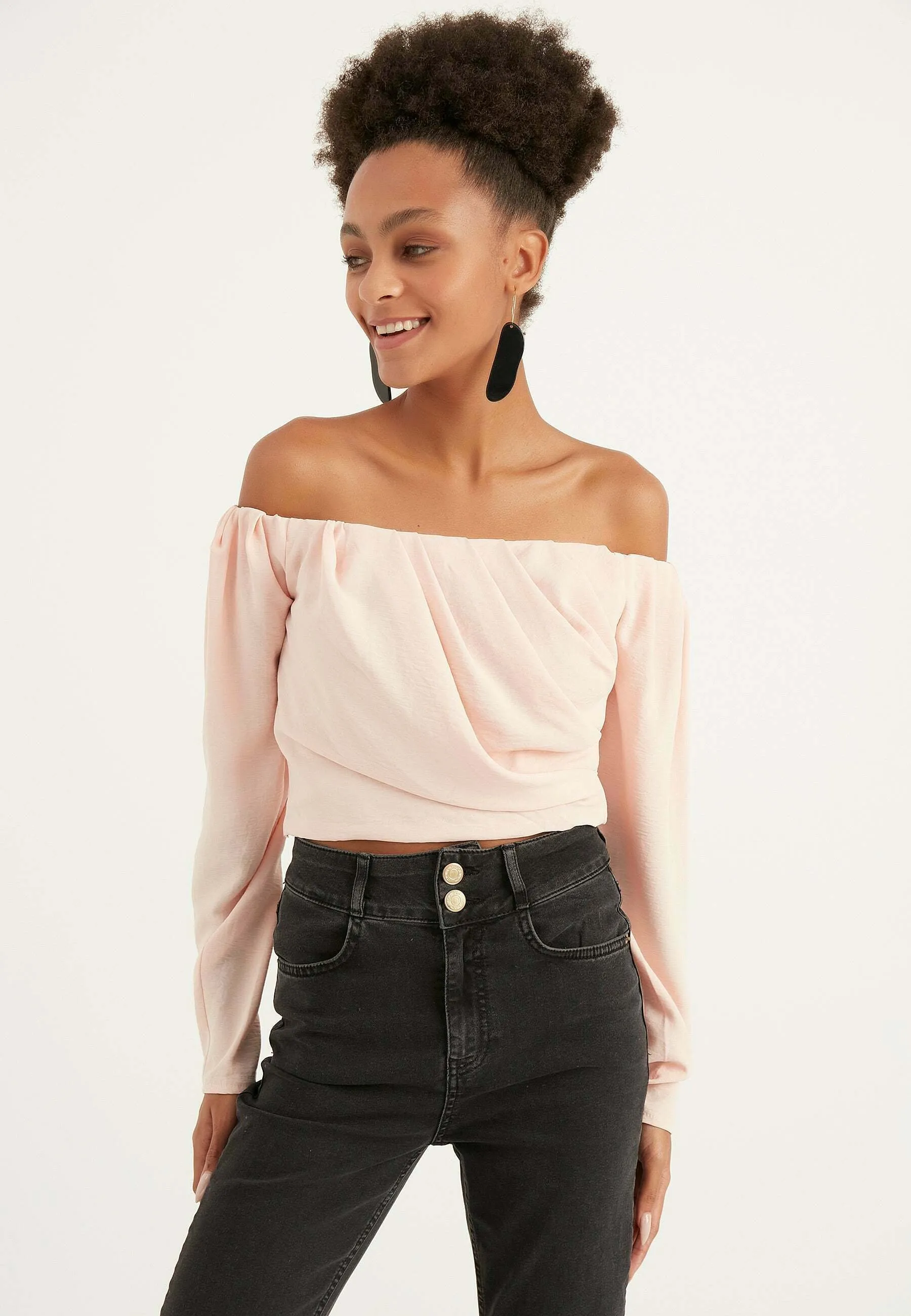 AEROBIN BLOUSE WITH ELASTIC SHOULDERS - Camicetta