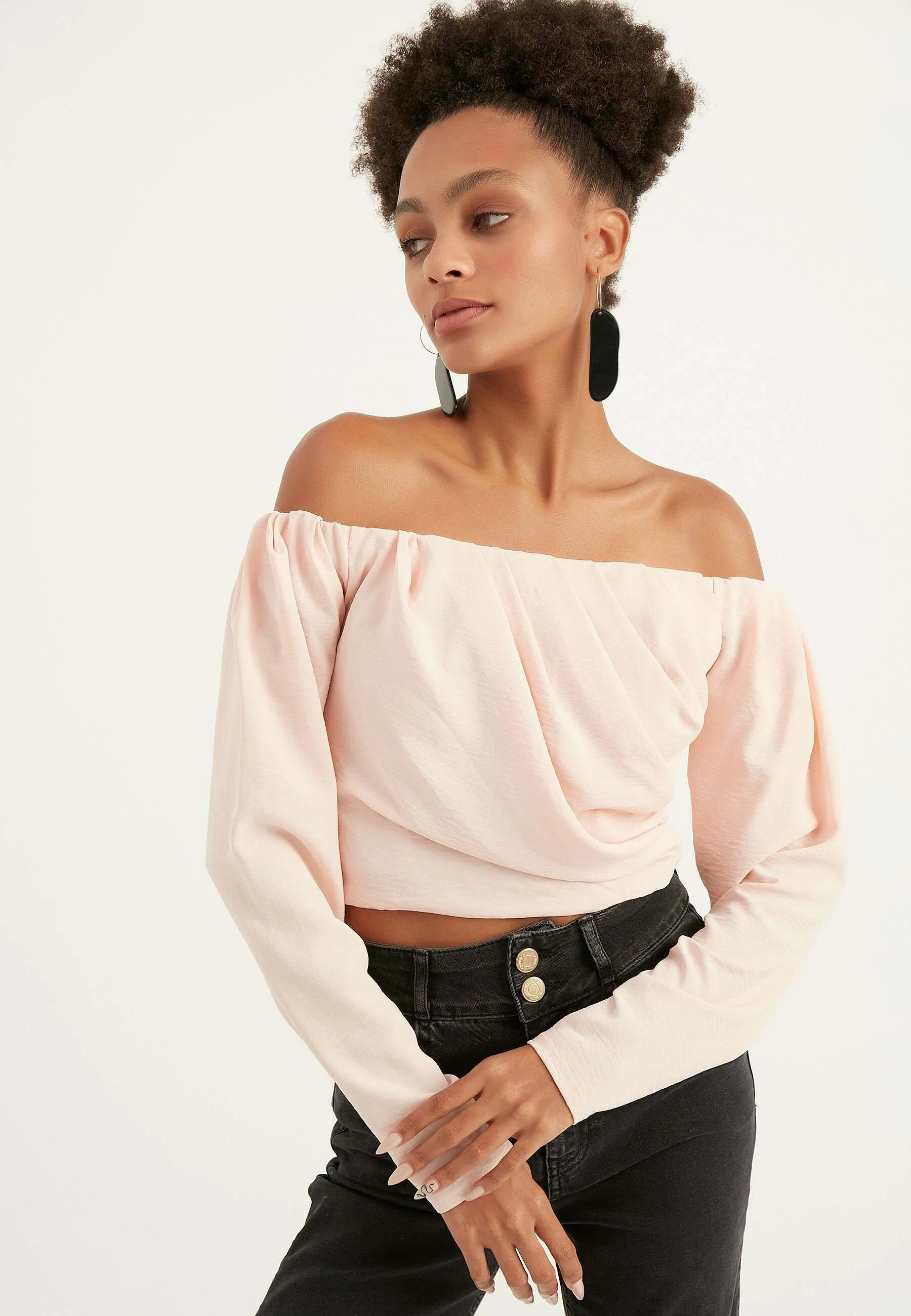 AEROBIN BLOUSE WITH ELASTIC SHOULDERS - Camicetta