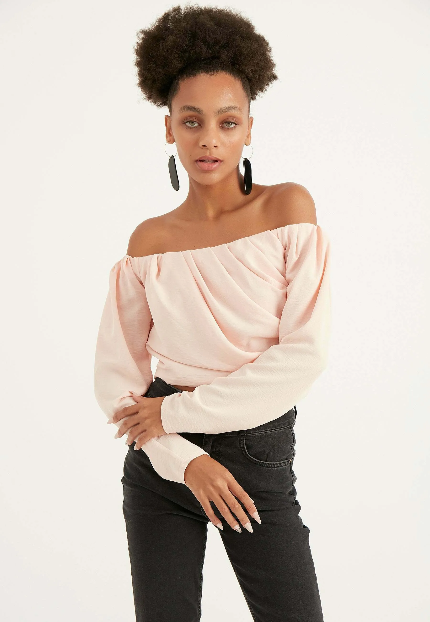 AEROBIN BLOUSE WITH ELASTIC SHOULDERS - Camicetta