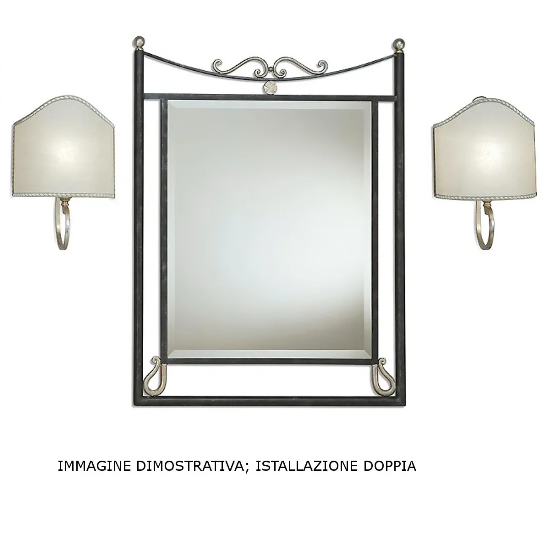 Applique classico Flami illuminazione DECO 6261 A1F E27 LED metallo pergamena lampada parete