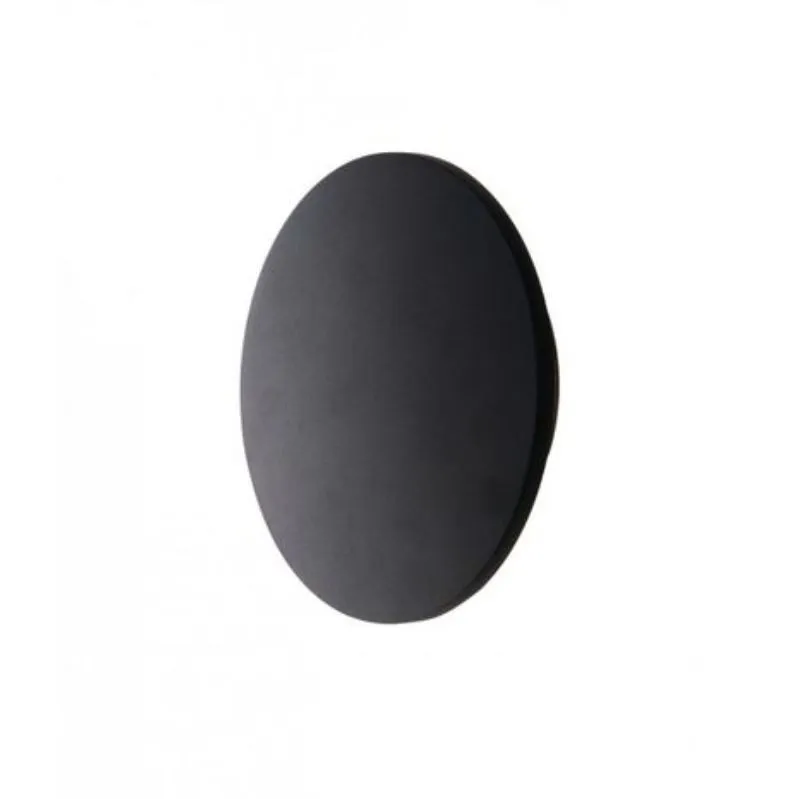 Applique Rotonda Da Esterno Luce Led Indiretta 6w Nera D.13,5 cm IP54