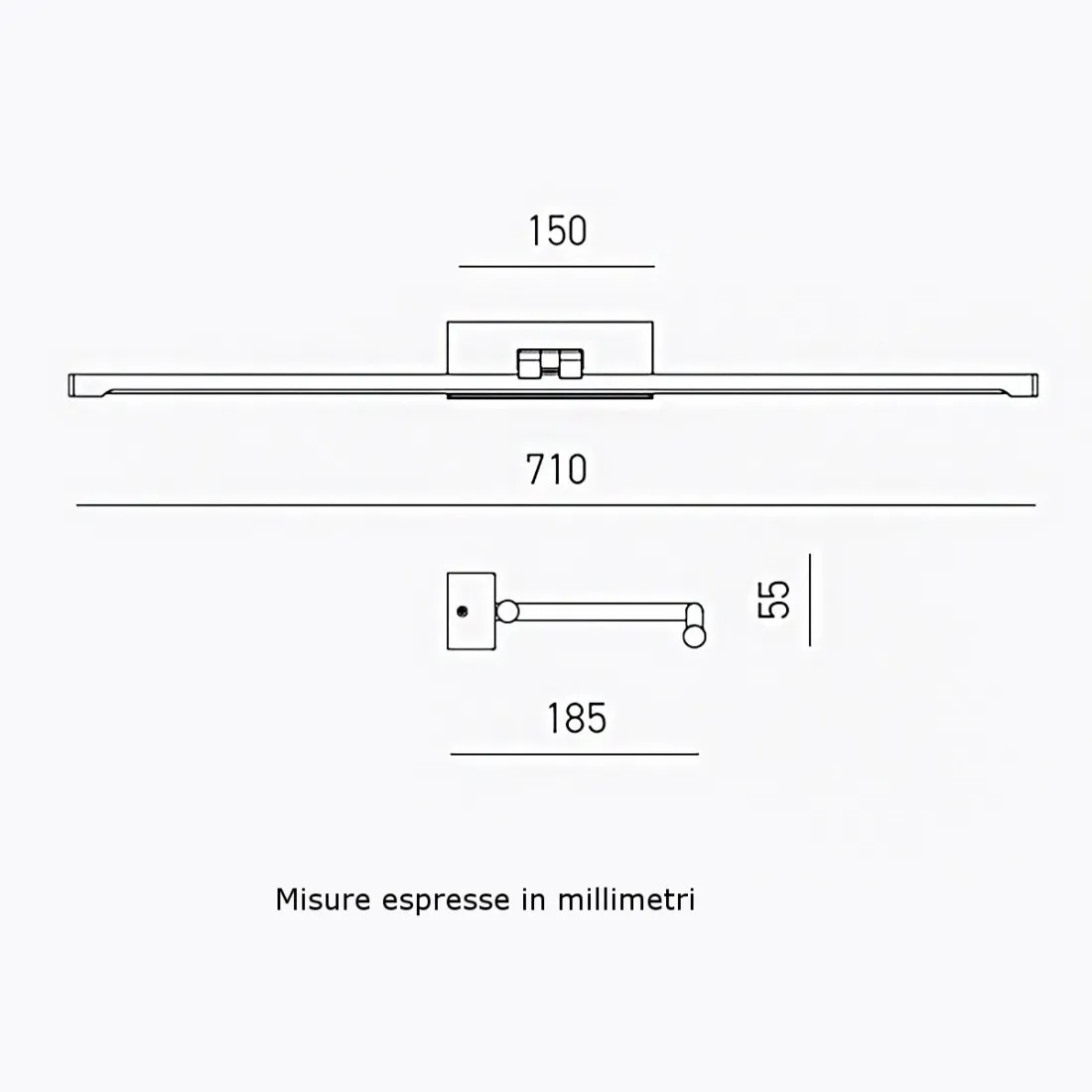 Applique specchio quadro Gea Luce MAGIS GAP463C LED metallo lampada parete