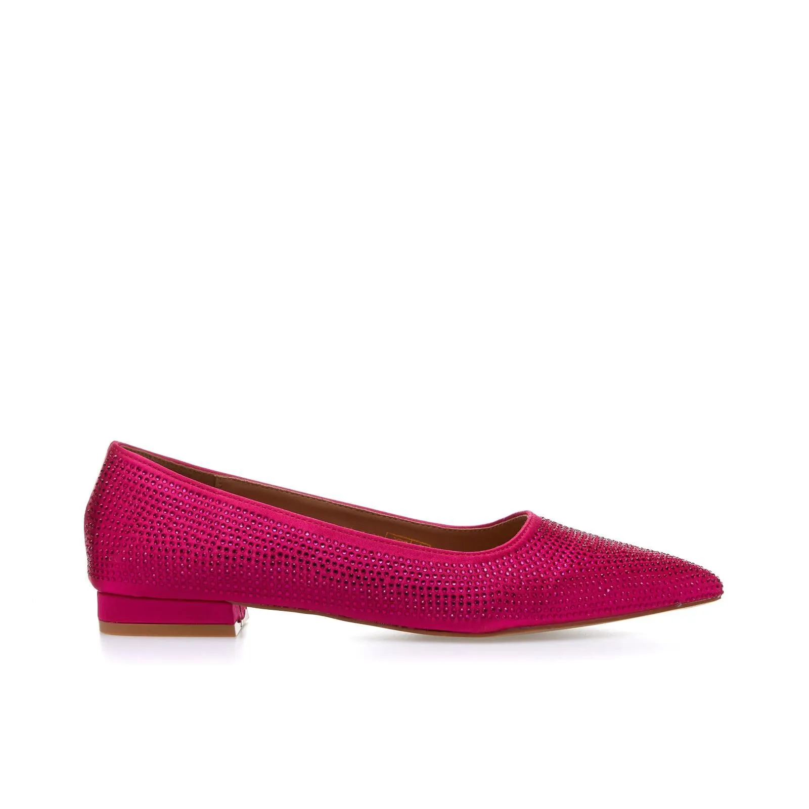 Ballerine fucsia a punta con strass