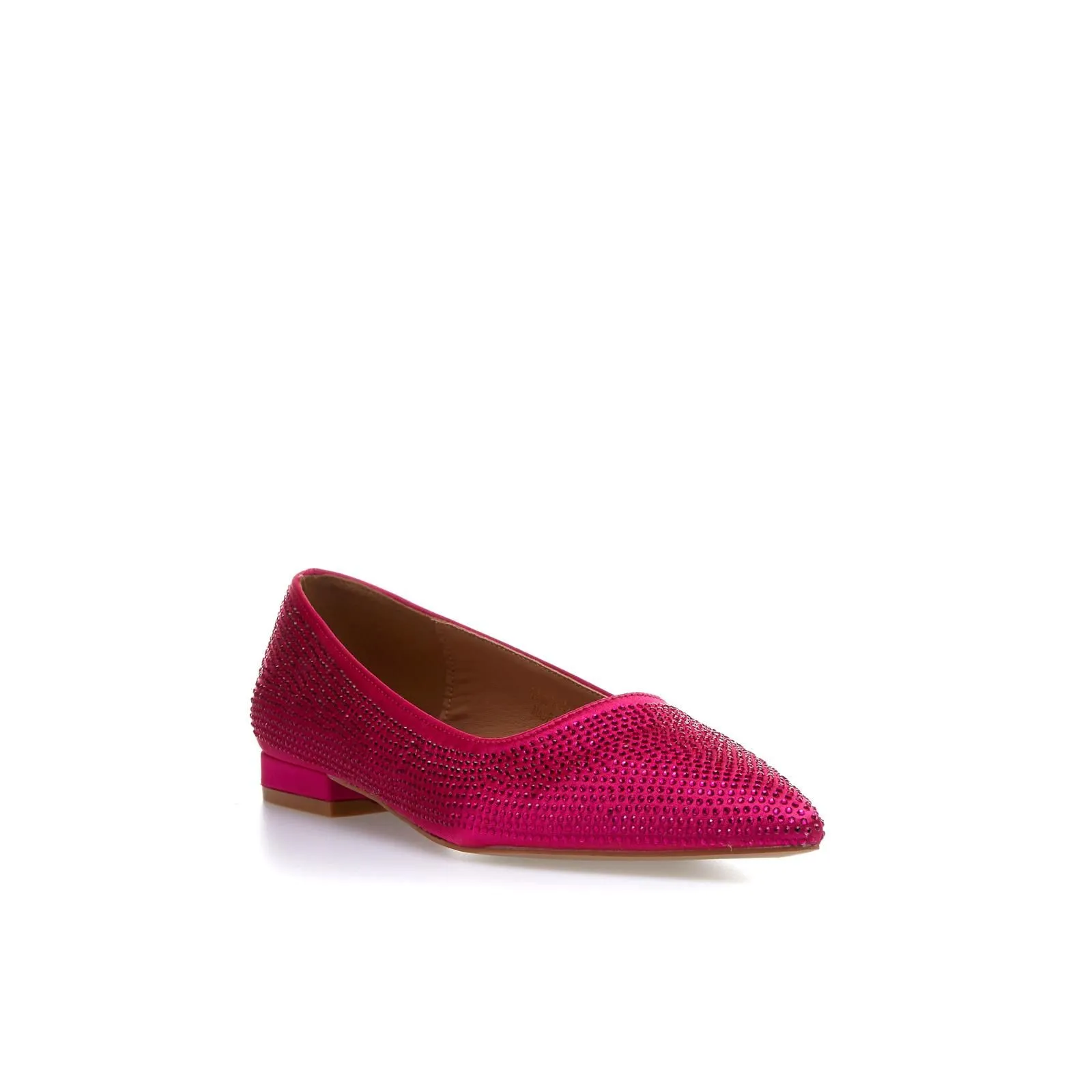 Ballerine fucsia a punta con strass