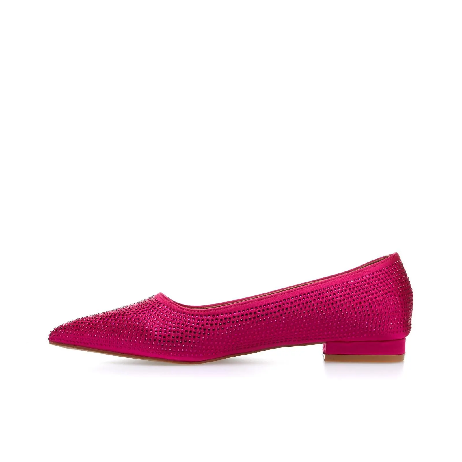 Ballerine fucsia a punta con strass