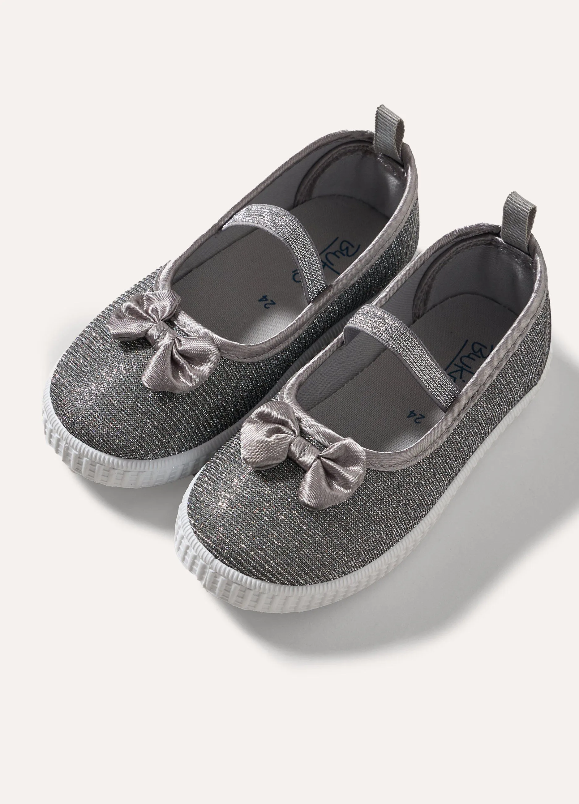 Ballerine glitter con fiocco bambina