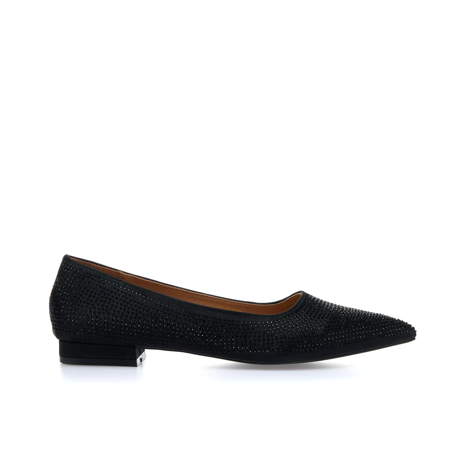 Ballerine nere a punta con strass