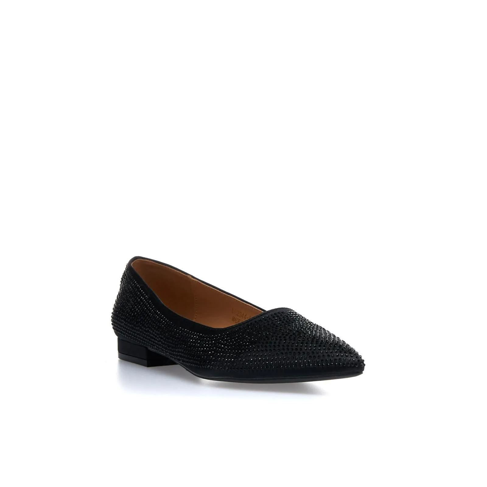 Ballerine nere a punta con strass