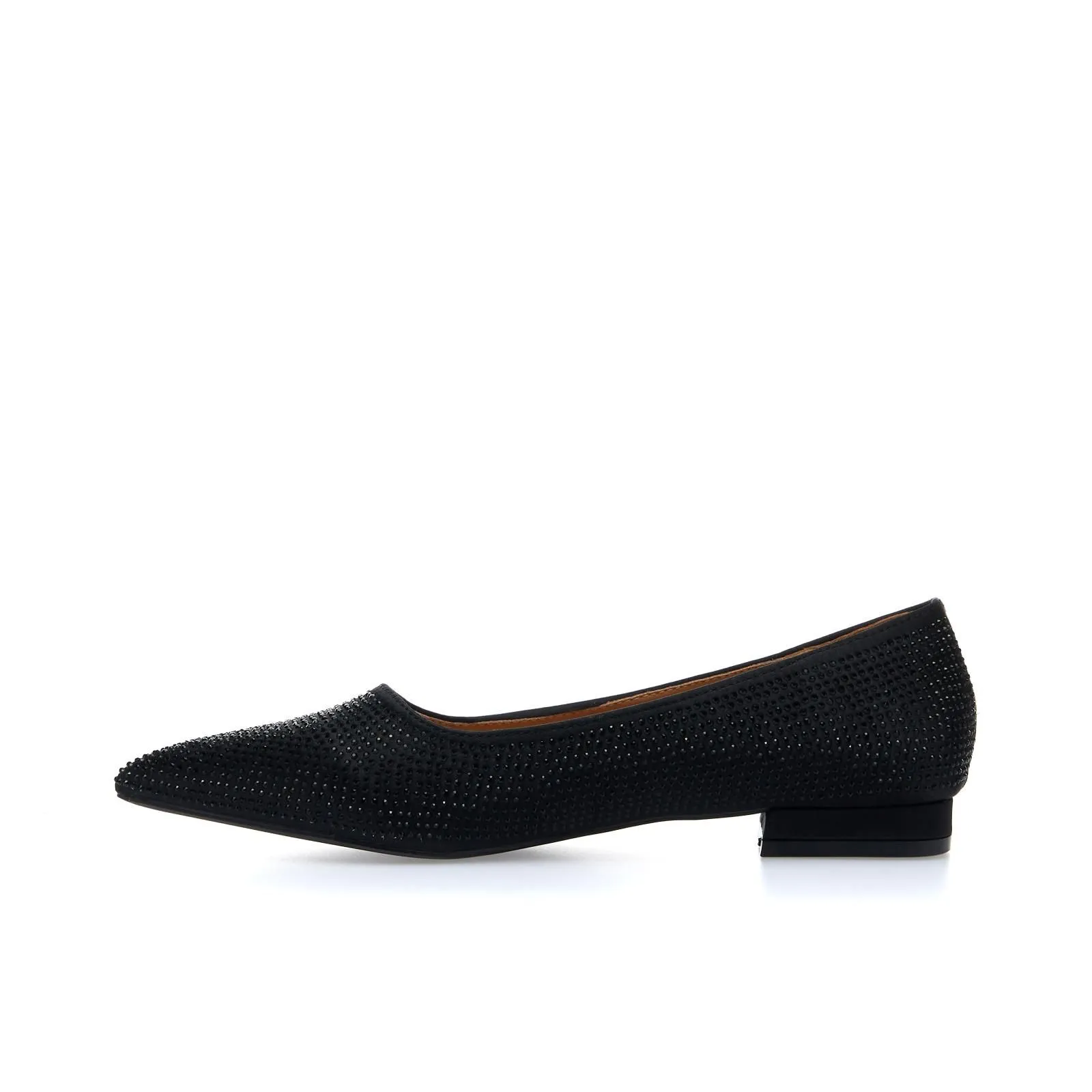 Ballerine nere a punta con strass