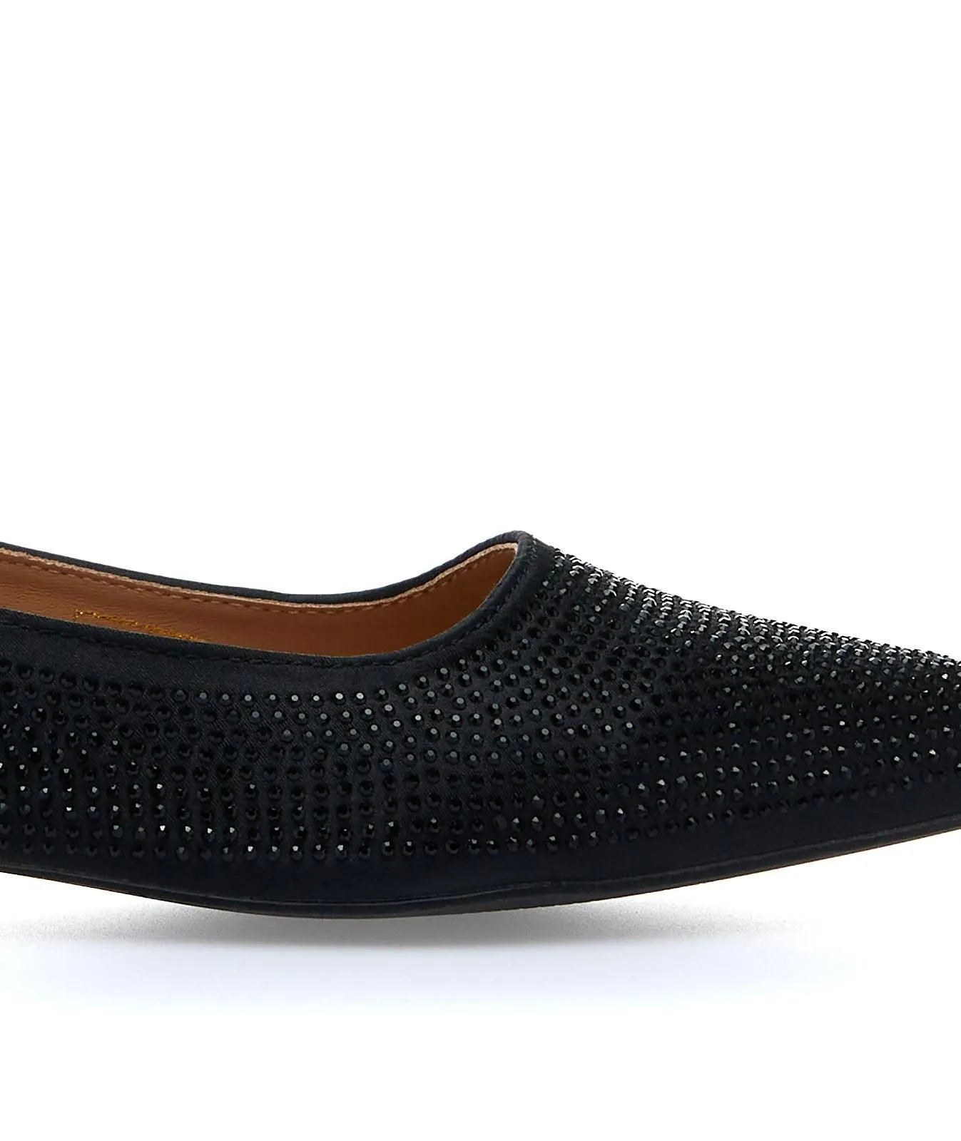 Ballerine nere a punta con strass