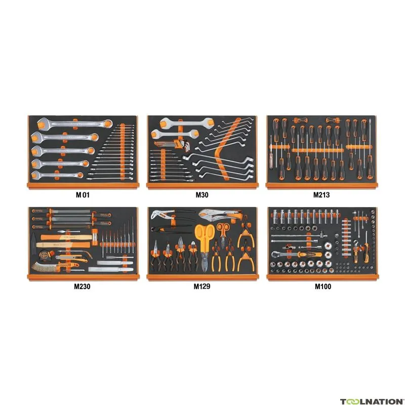 Beta 059881430 Set di utensili da 214 pezzi con inserti in schiuma EVA sagomata