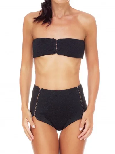 Bikini a fascia stile lingerie retrò Black