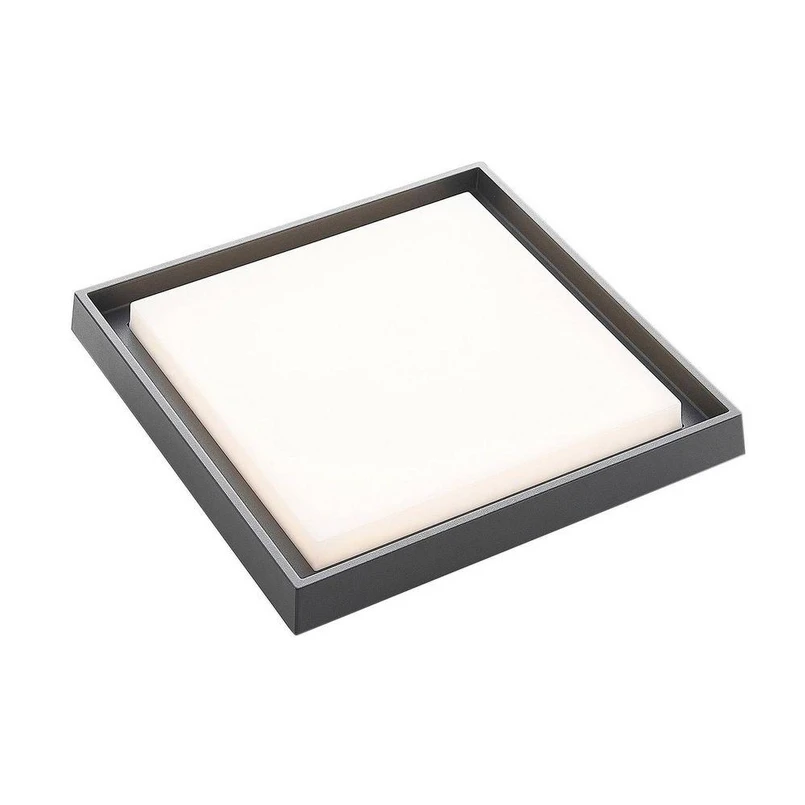 Birta LED Quadrato Plafoniera da Esterno 34x34 Grigio Scuro - Lucande | Acquista online