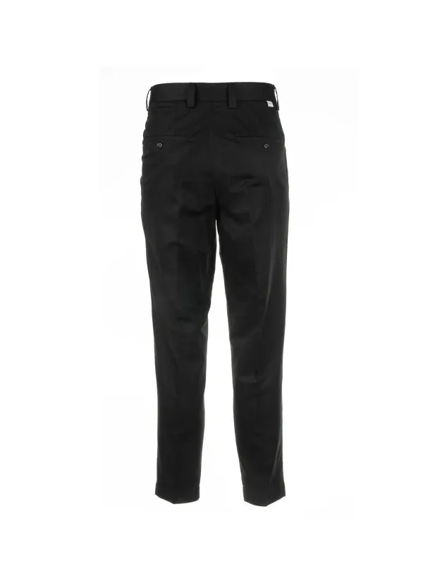 Black trousers in cotton and linen blend