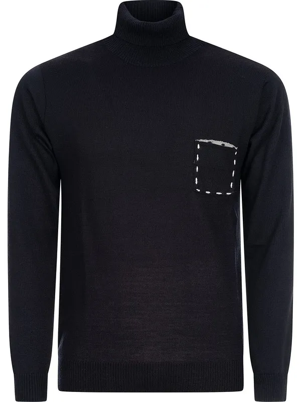 Blue Turtleneck Sweater for Men