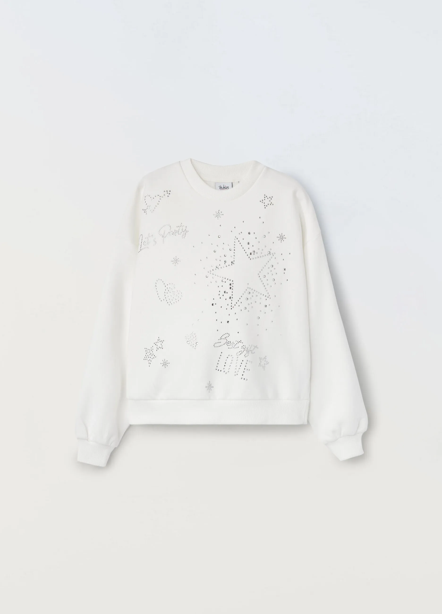 BLUKIDS  Felpa in misto cotone con strass ragazza