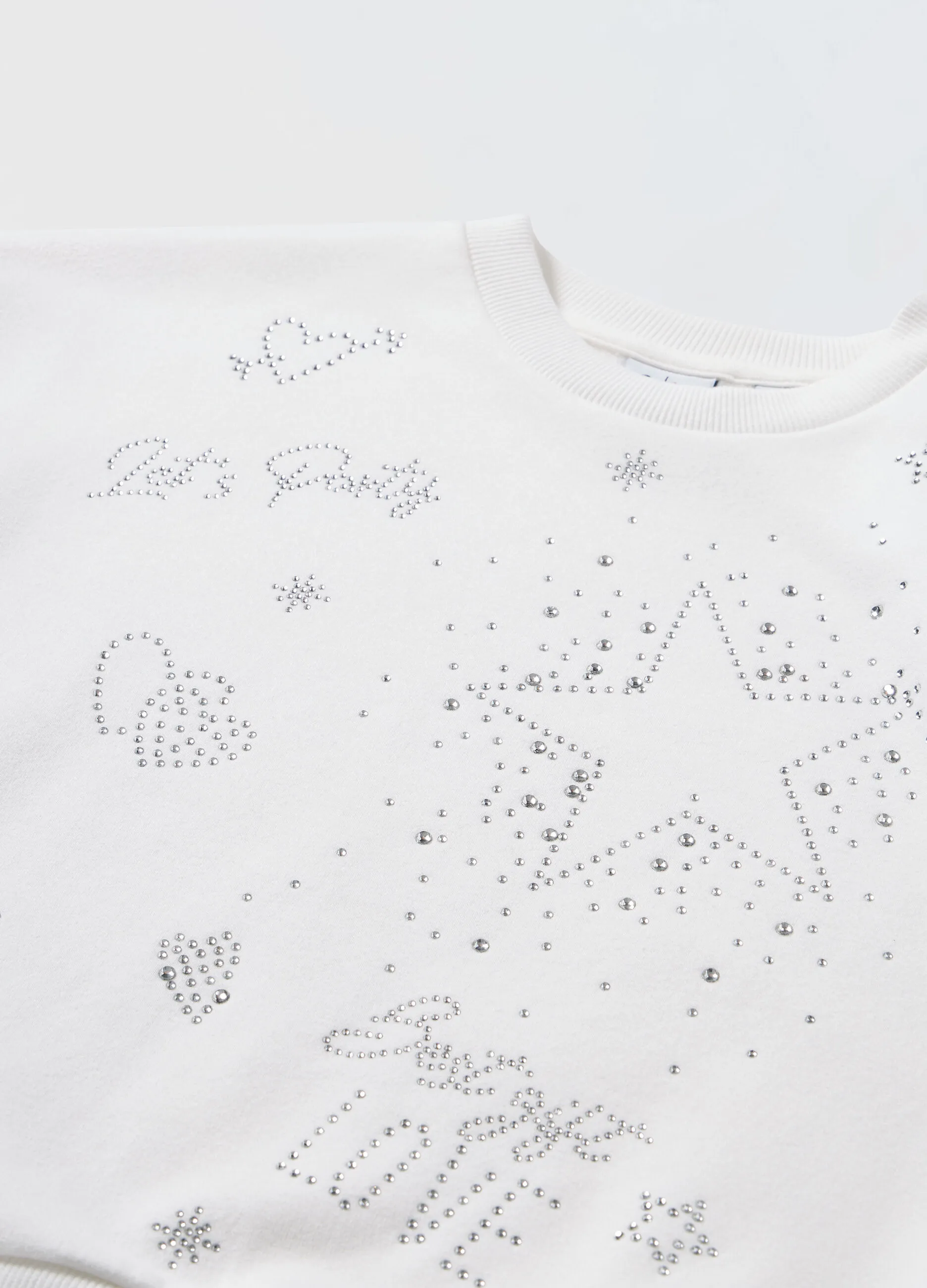 BLUKIDS  Felpa in misto cotone con strass ragazza