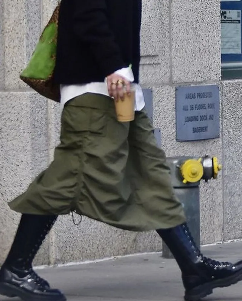 Borsa a vita alta con tasche a vita alta da donna con coulisse e coulisse punk grunge