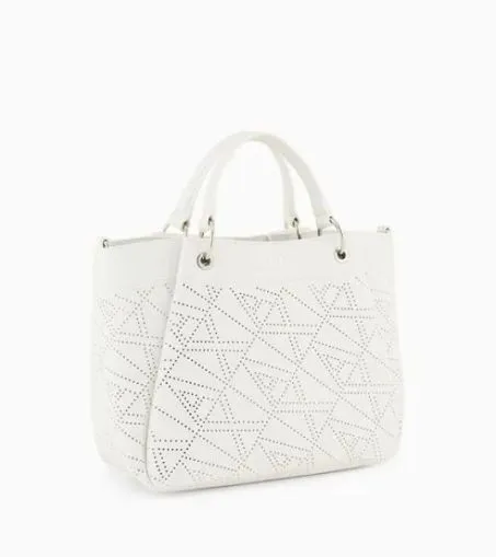 Borsa AX Armani Exchange 942911 4R744 Shopper Sagomata Media 47710 Bianco
