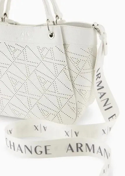 Borsa AX Armani Exchange 942911 4R744 Shopper Sagomata Media 47710 Bianco