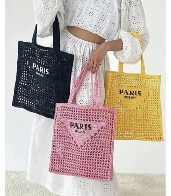 Borsa spiaggia paglia Paris squared