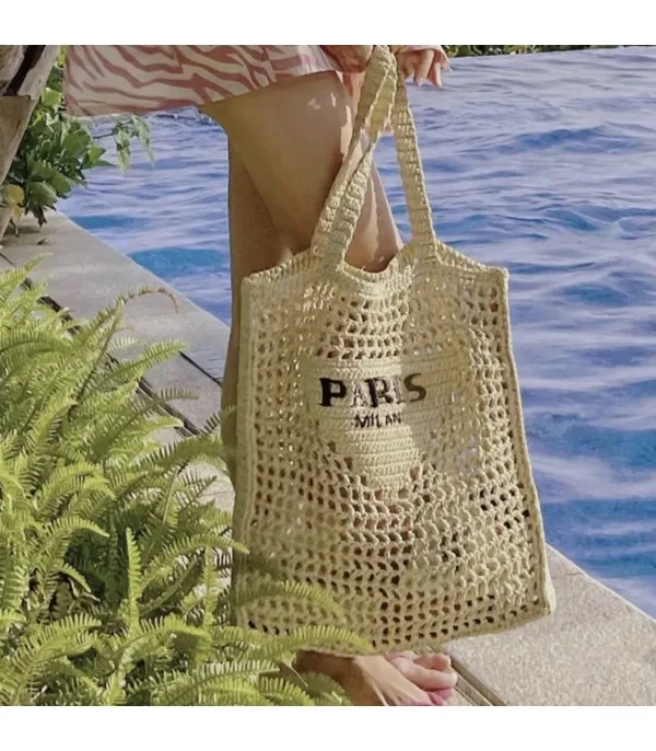 Borsa spiaggia paglia Paris squared