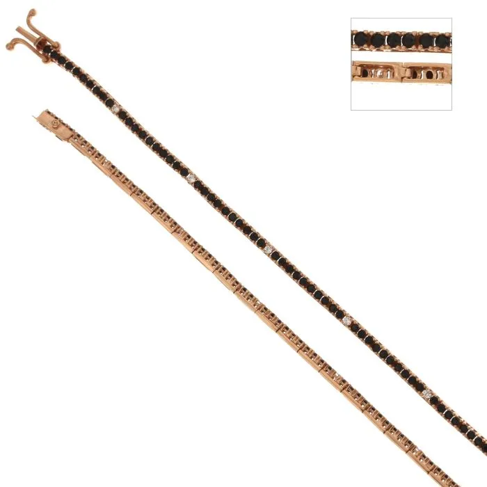 Bracciale Tennis Oro Rosa Zirconi