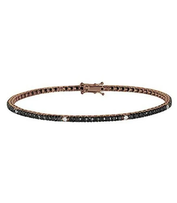 Bracciale Tennis Oro Rosa Zirconi