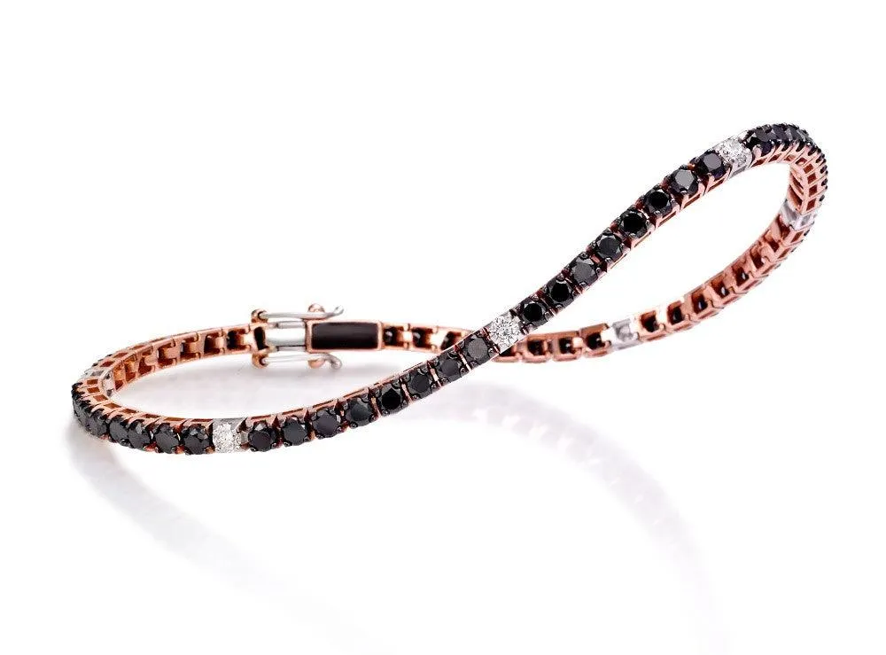 Bracciale Tennis Oro Rosa Zirconi