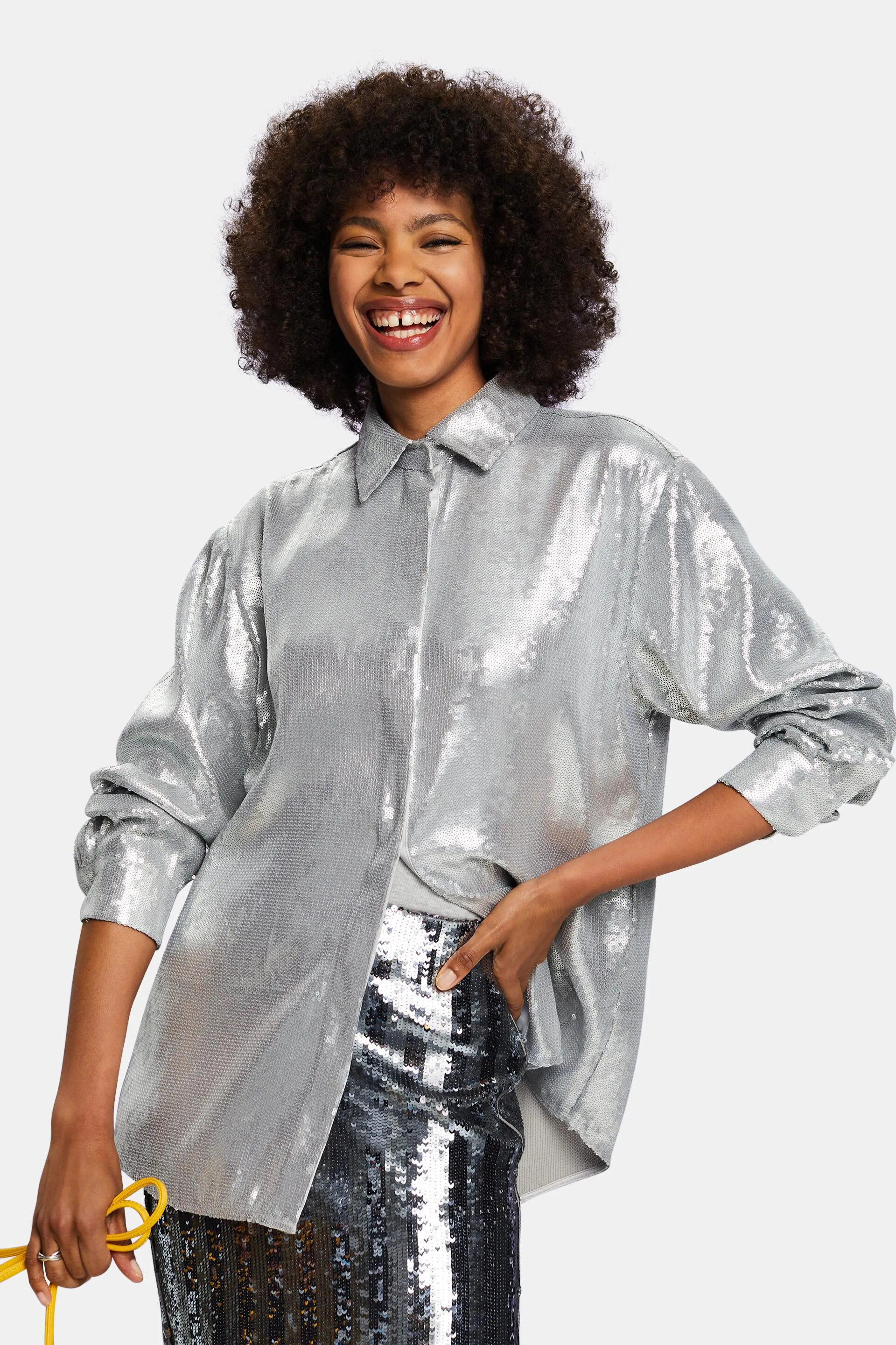 Camicia blusata con paillettes