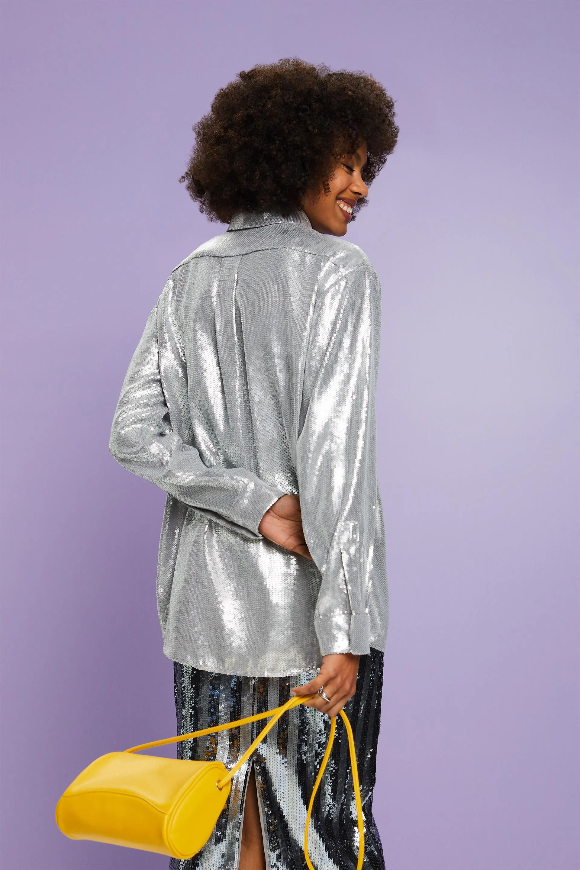 Camicia blusata con paillettes