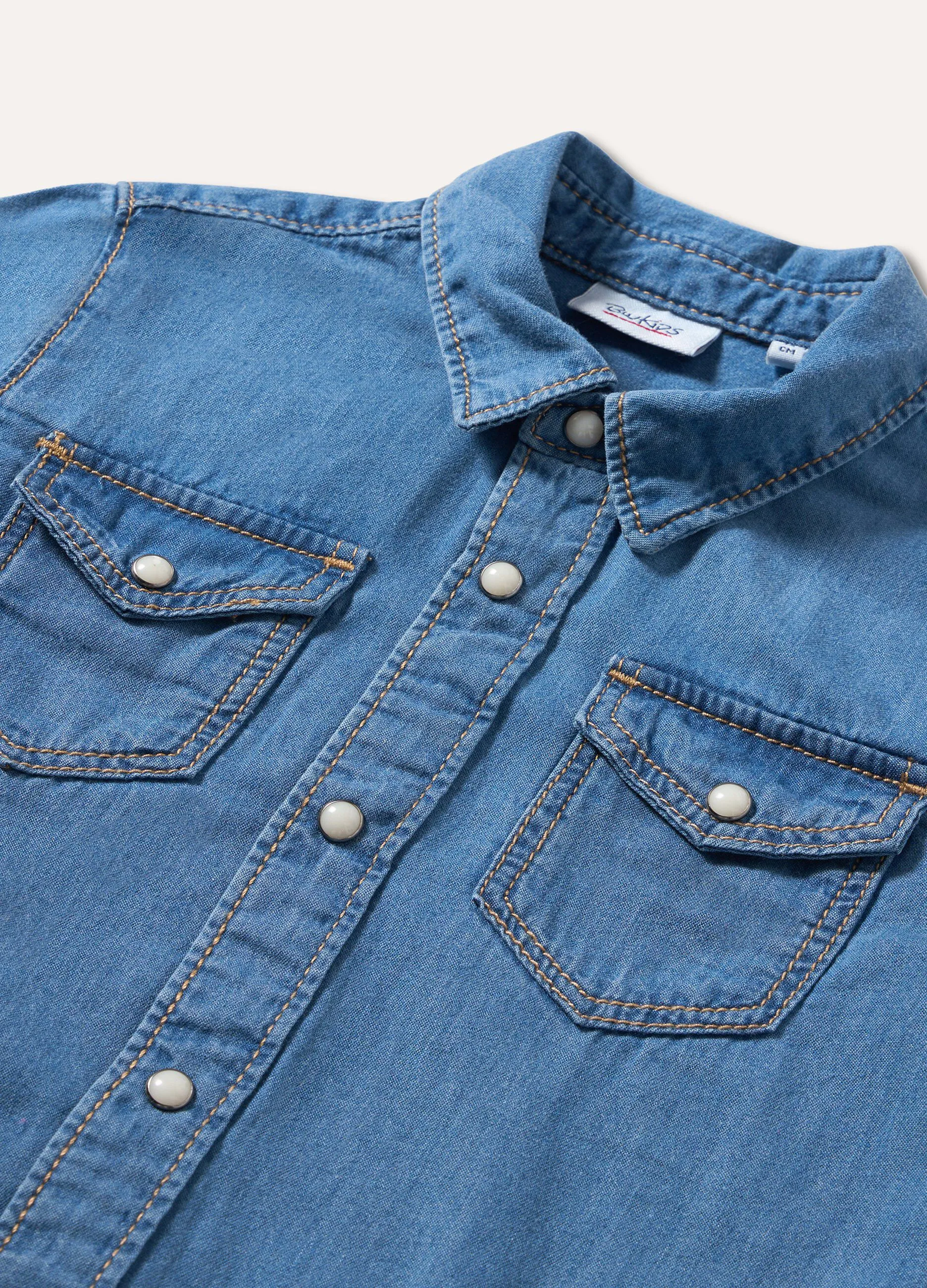 Camicia in denim di puro cotone neonato