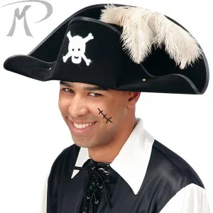 CAPPELLO PIRATA con PIUMA STRUZZO