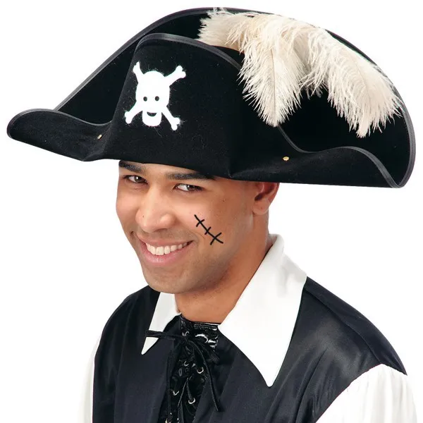 CAPPELLO PIRATA con PIUMA STRUZZO