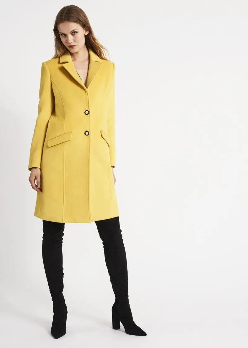 Cappotto monopetto con bottoni gioiello