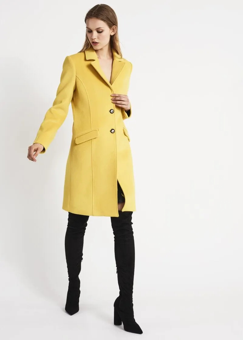 Cappotto monopetto con bottoni gioiello