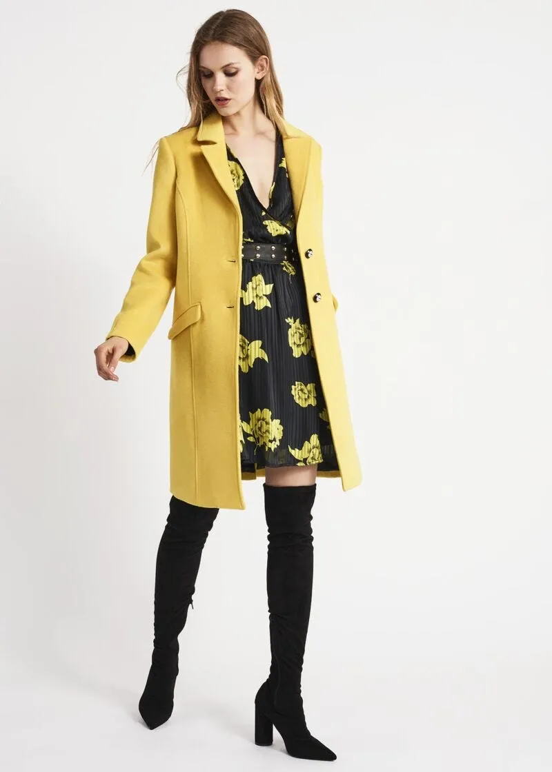 Cappotto monopetto con bottoni gioiello
