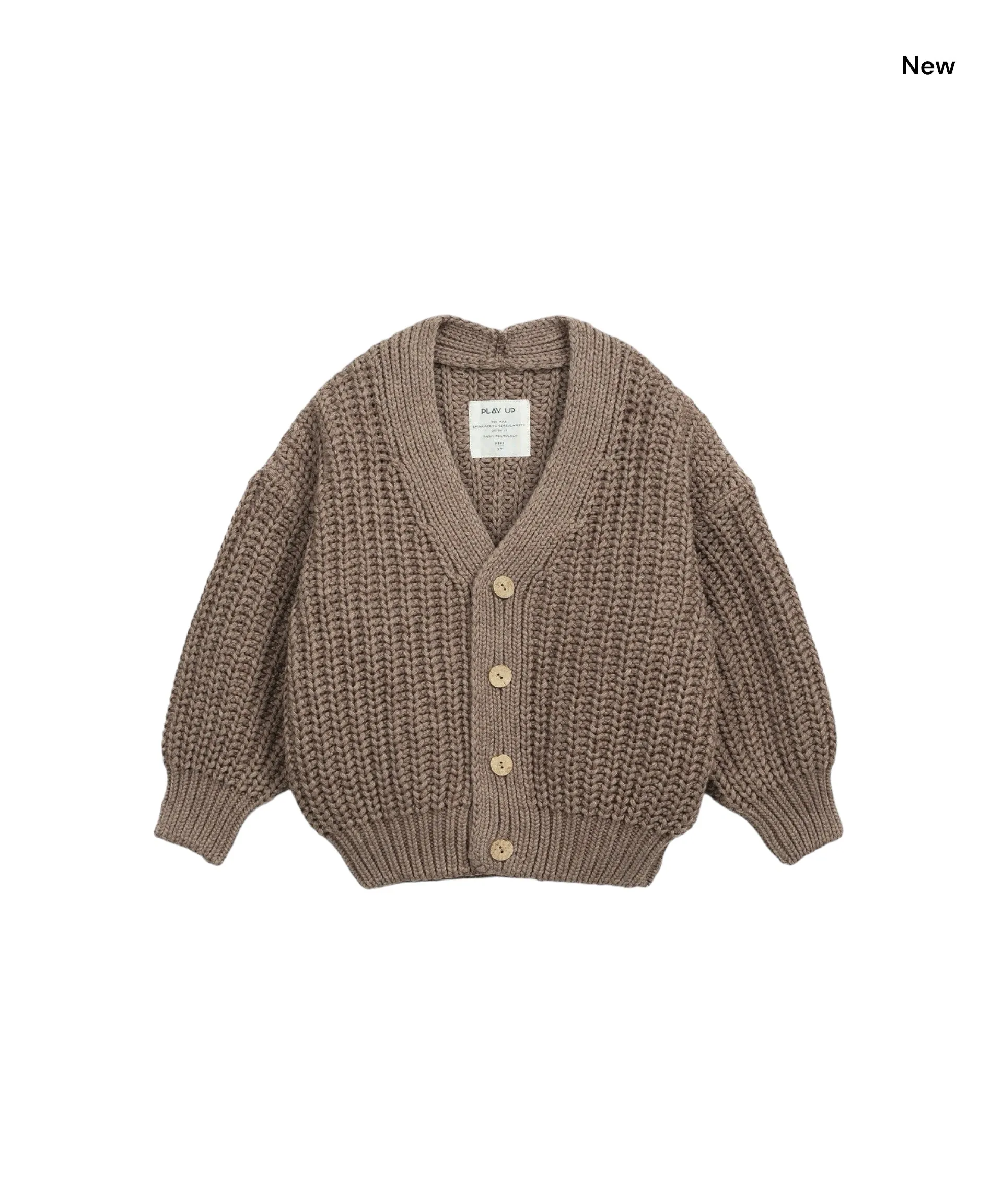 Cardigan nocciola lavorato a maglia per bambini