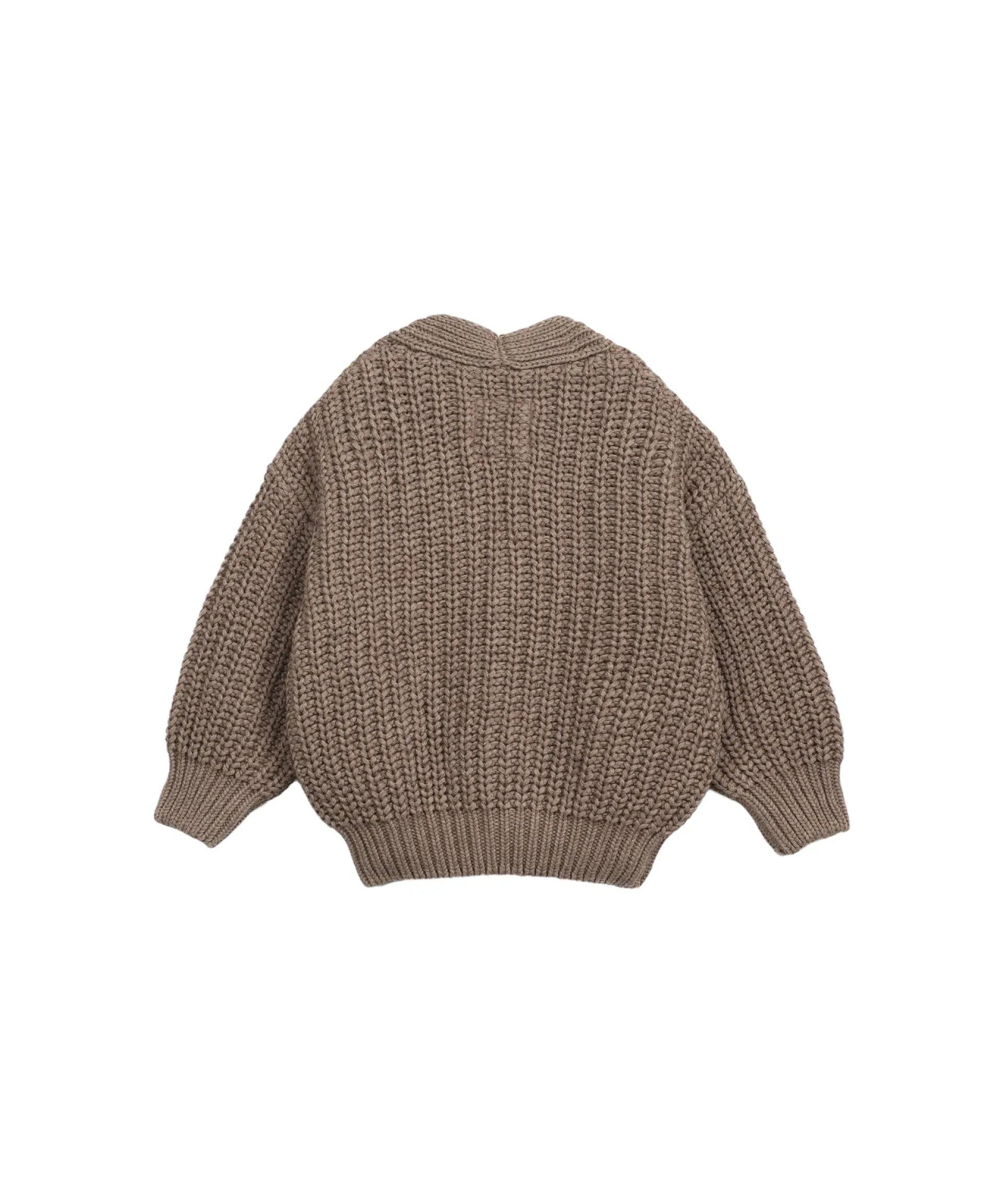 Cardigan nocciola lavorato a maglia per bambini
