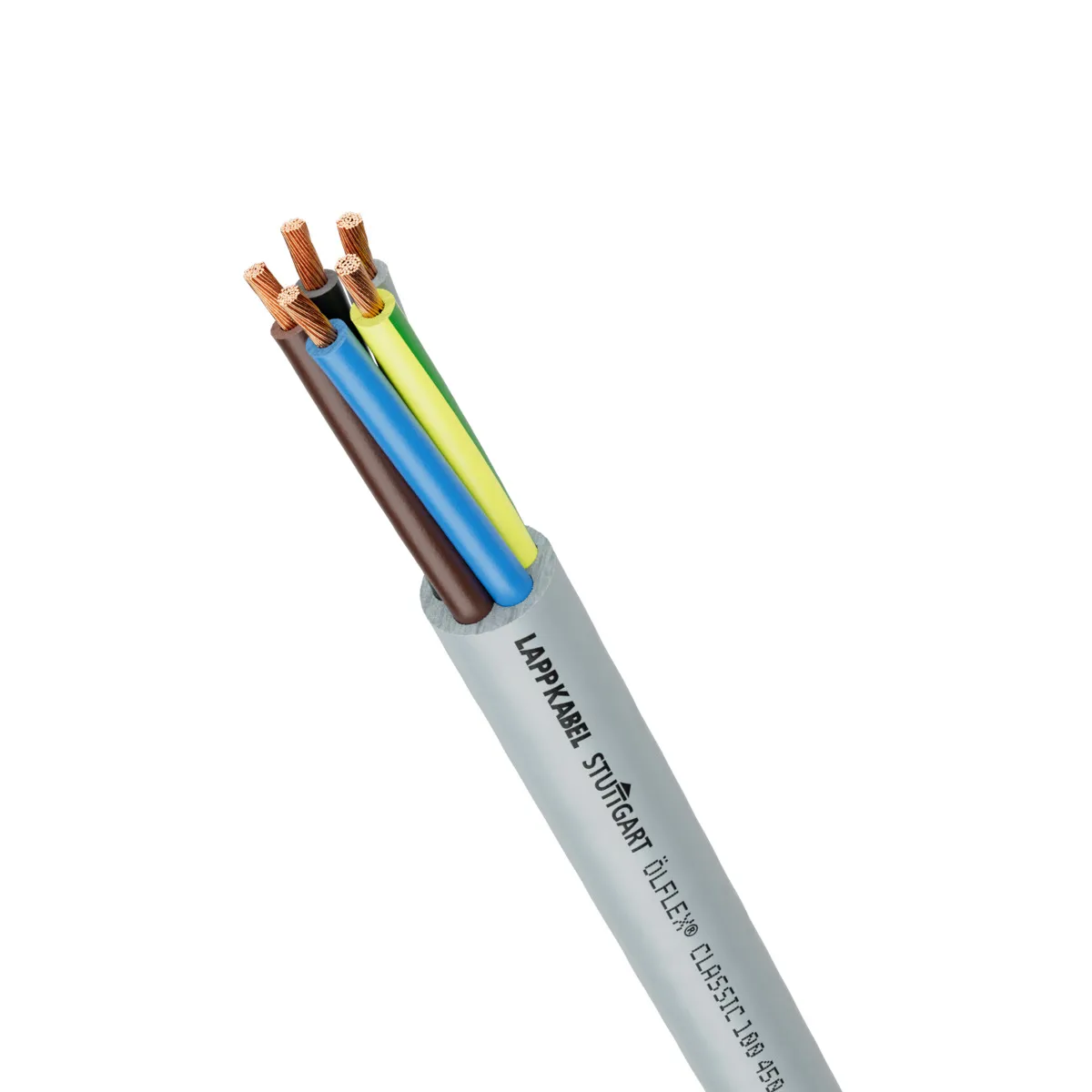 Cavo industriale multipolare non schermato a 5 cond. 4 mm², 12 AWG, L. 1m