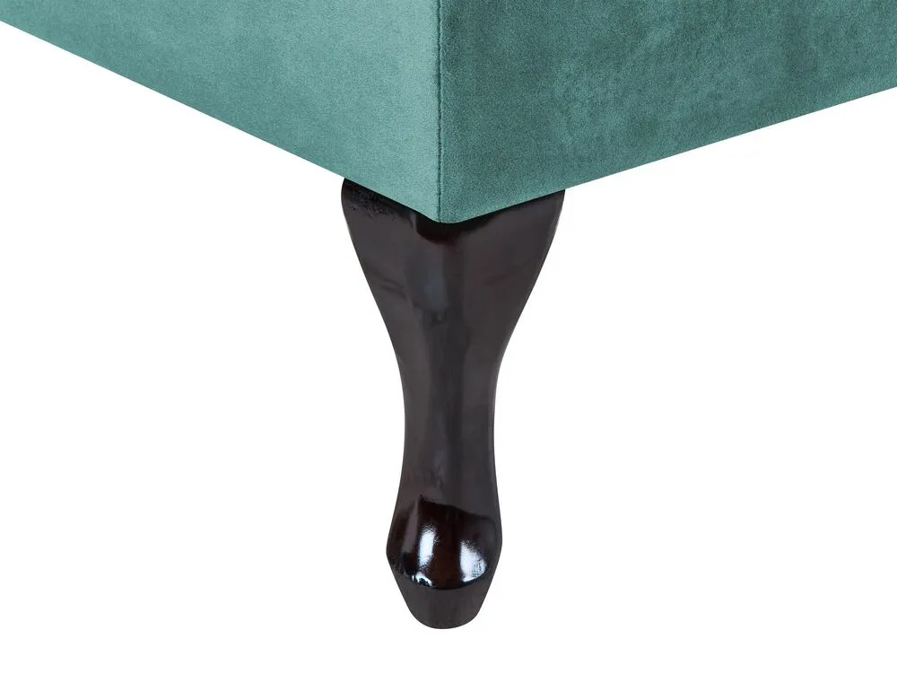 Chaise longue contenitore velluto verde acqua sinistra PESSAC