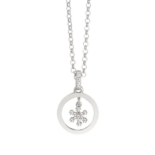 Collana con ciondolo in zirconi a forma di fiocco di neve    