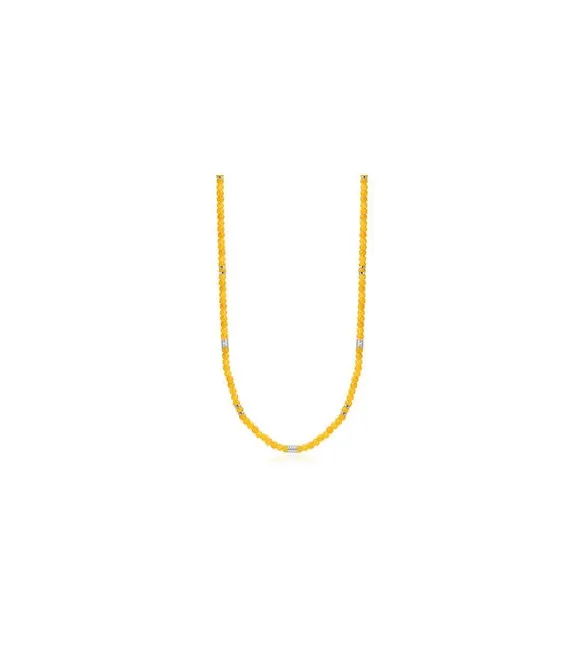 Collana Unisex Gioielli Sagapò Madera con sfere in vetro giallo ocra sad01