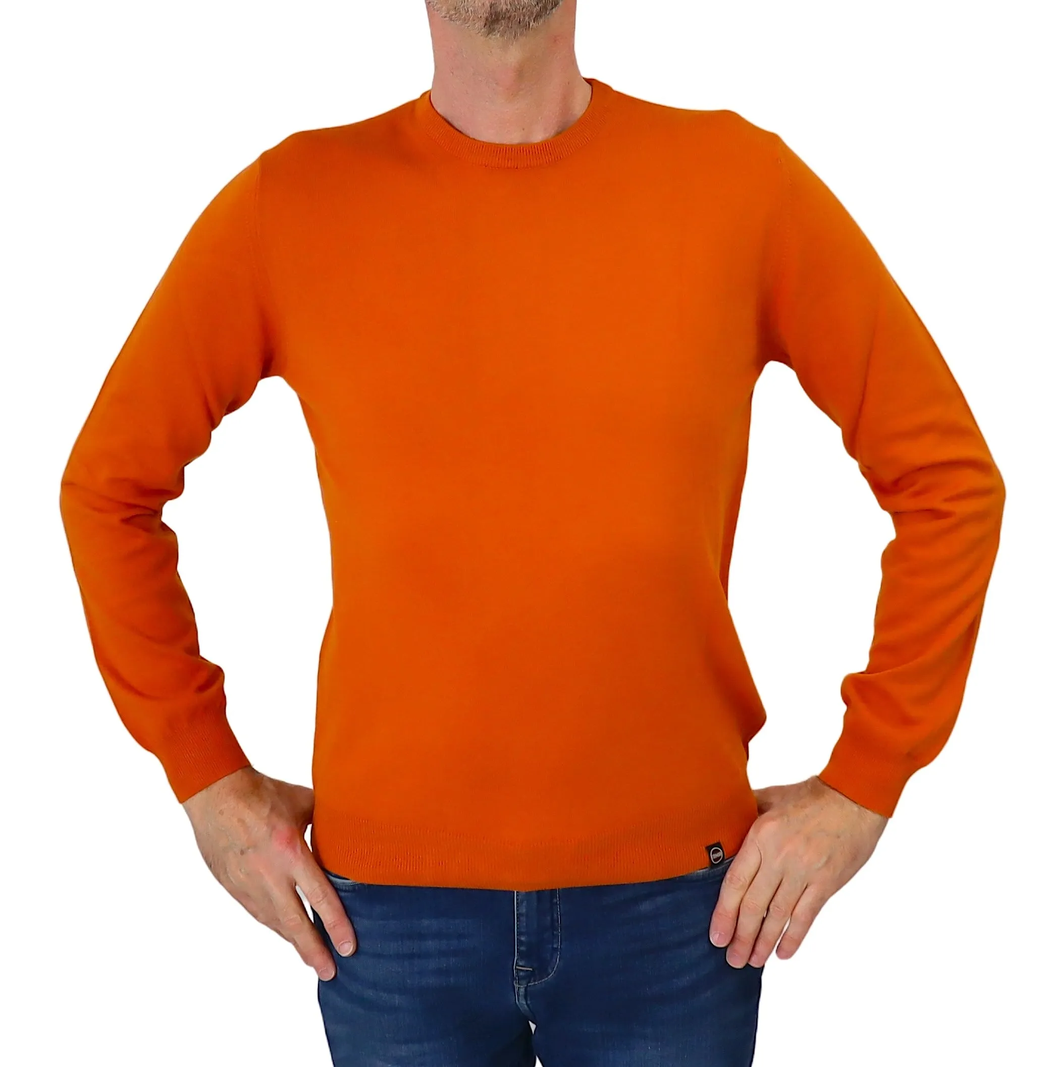COLMAR maglione uomo cotone giro 4479T 3XM EXPLORING 629 ARANCIONE estate 2024