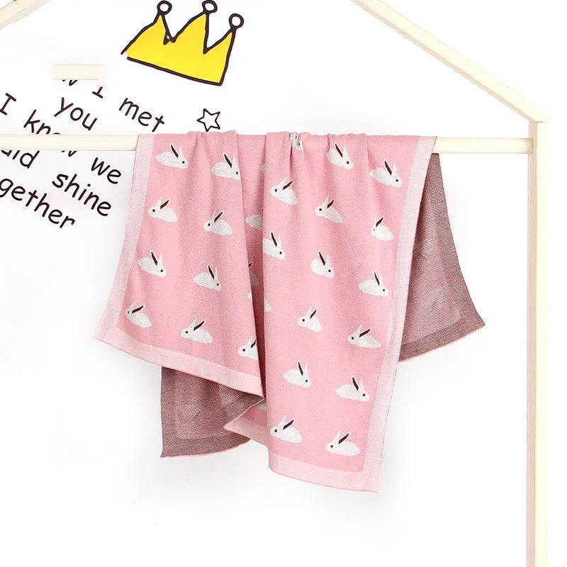 Coperta per neonati e bambini lavorata a maglia piccolo coniglio