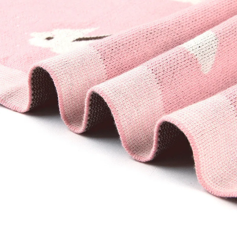 Coperta per neonati e bambini lavorata a maglia piccolo coniglio