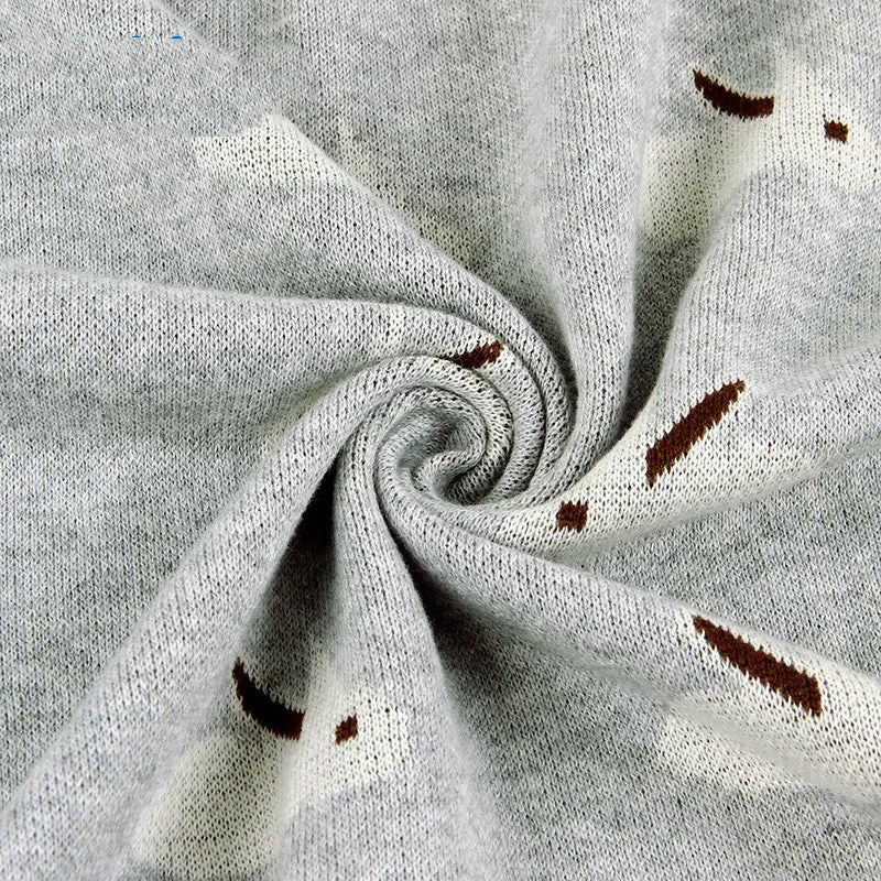Coperta per neonati e bambini lavorata a maglia piccolo coniglio