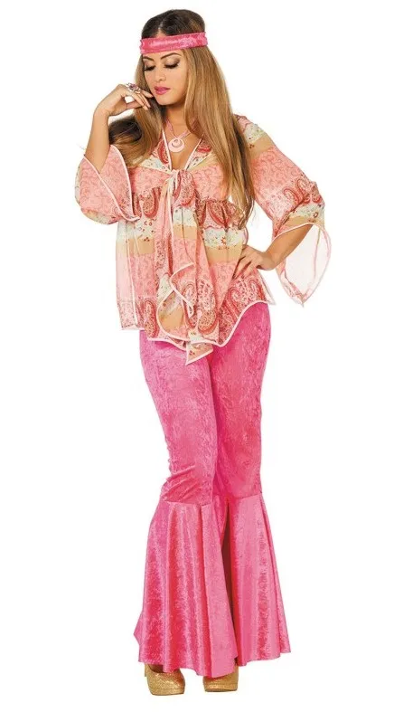 Costume hippie Rosa anni '70
